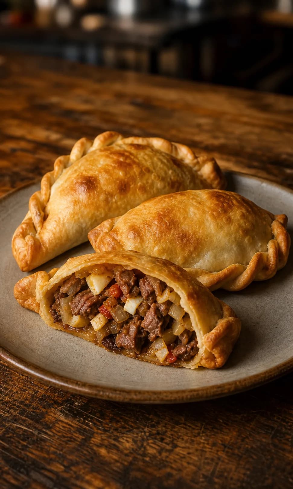 Empanadas de carne cortada a cuchillo