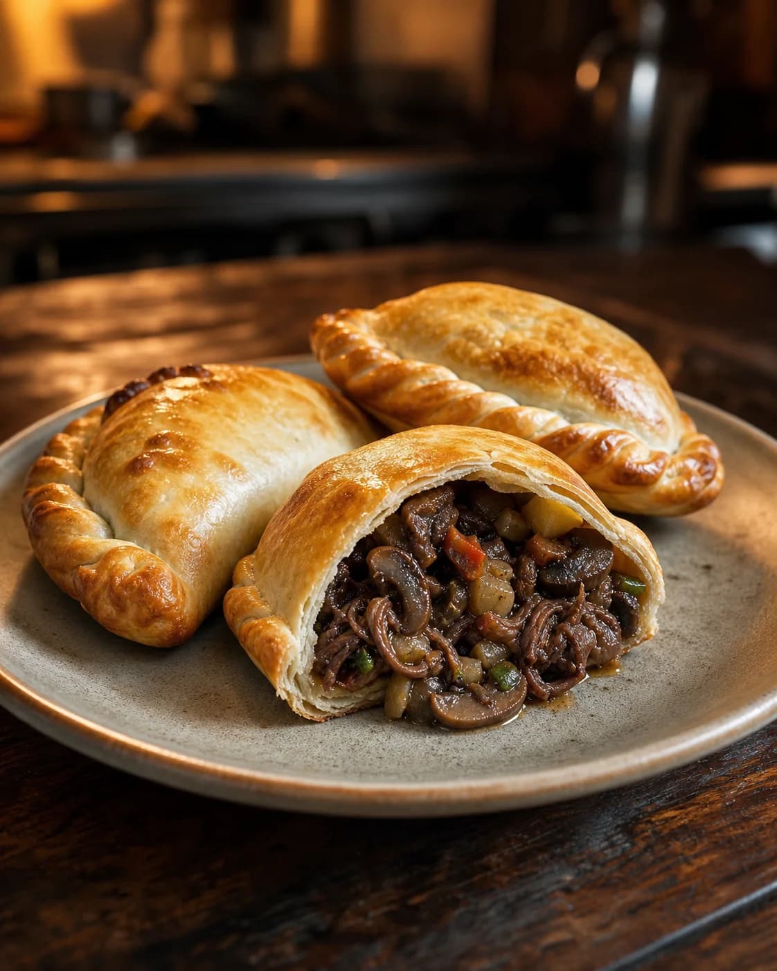 Empanadas de osobuco y hongos