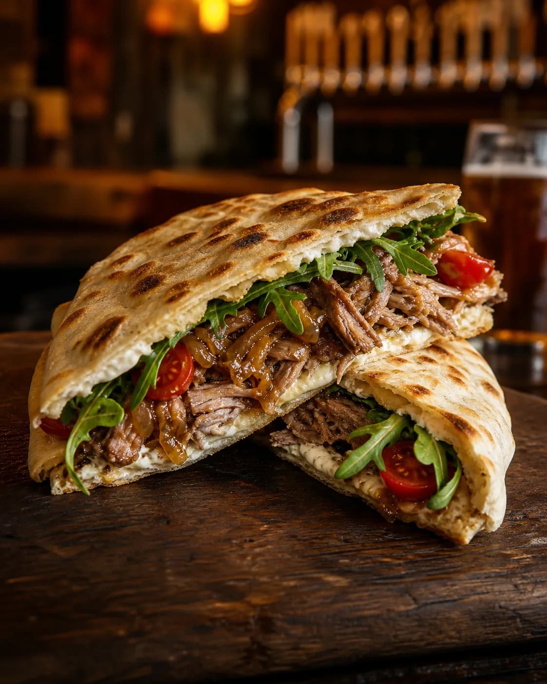 Piadina de bondiola braseada