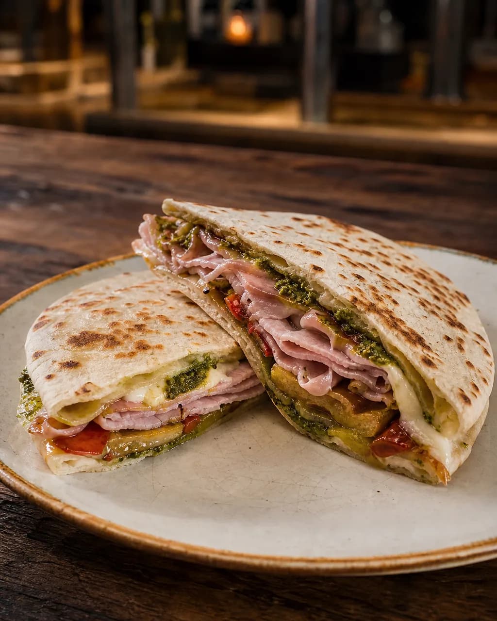 Piadina de jamón cocido