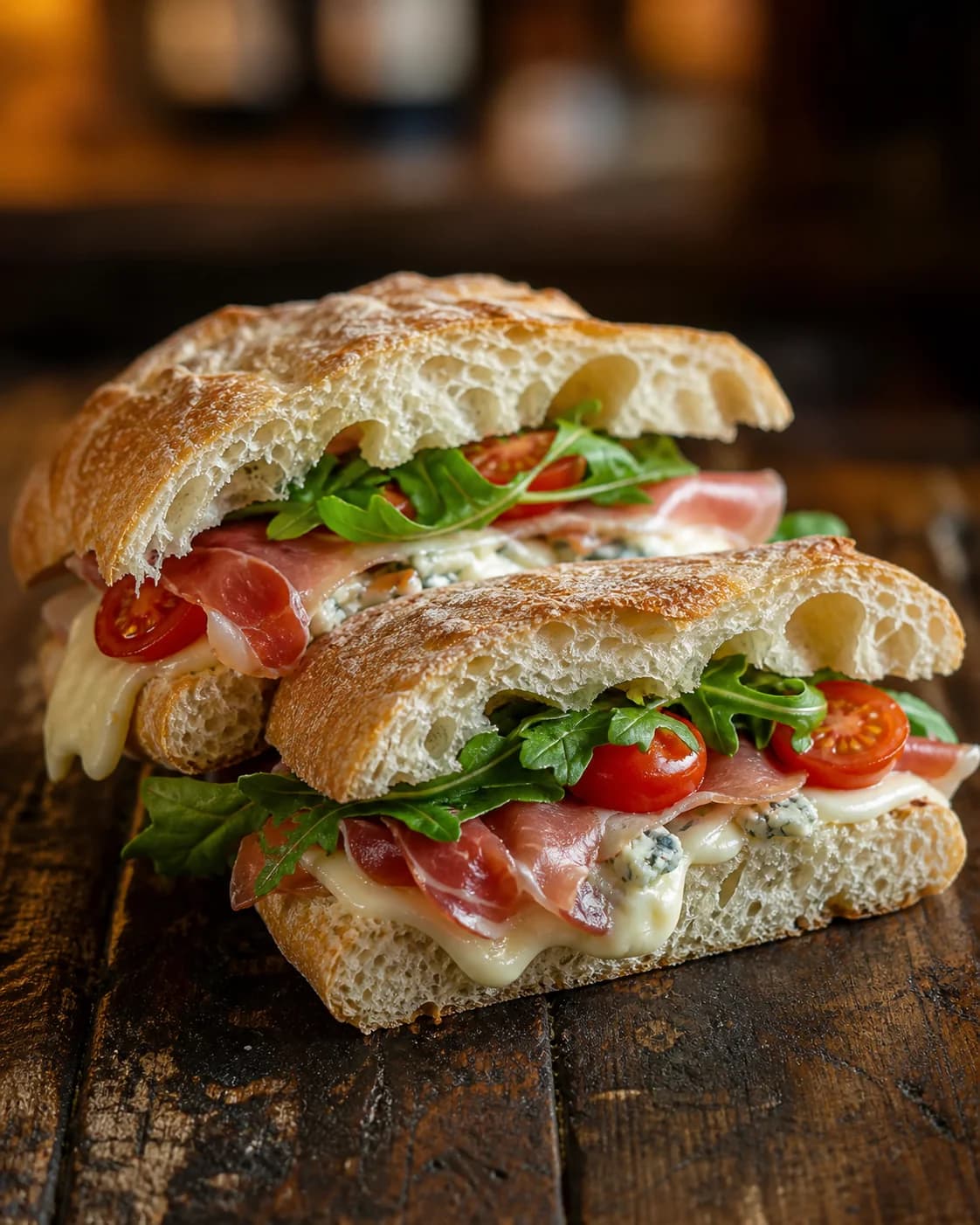 Piadina de jamón crudo y rúcula