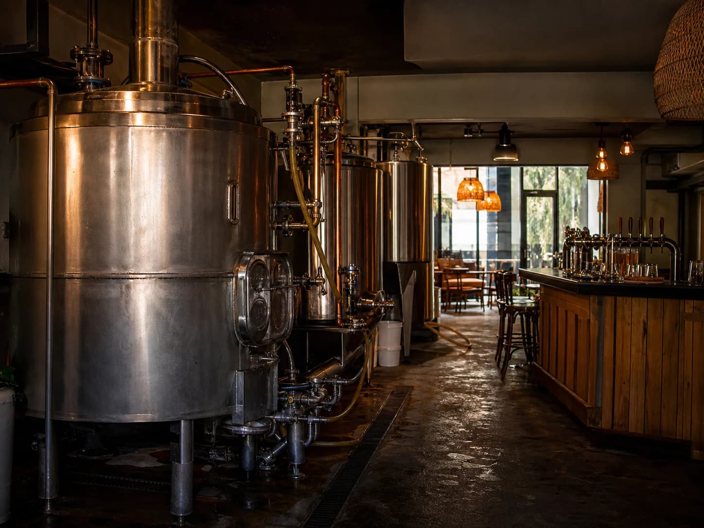 Fábrica cervecera integrada al taproom